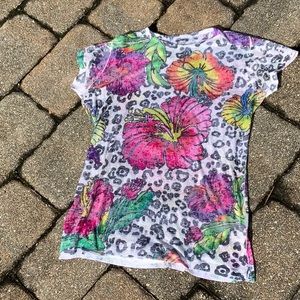 OTOMIX PRINTED BURNOUT SHORT SLEEVE T - SHIRT, SIZE LARGE